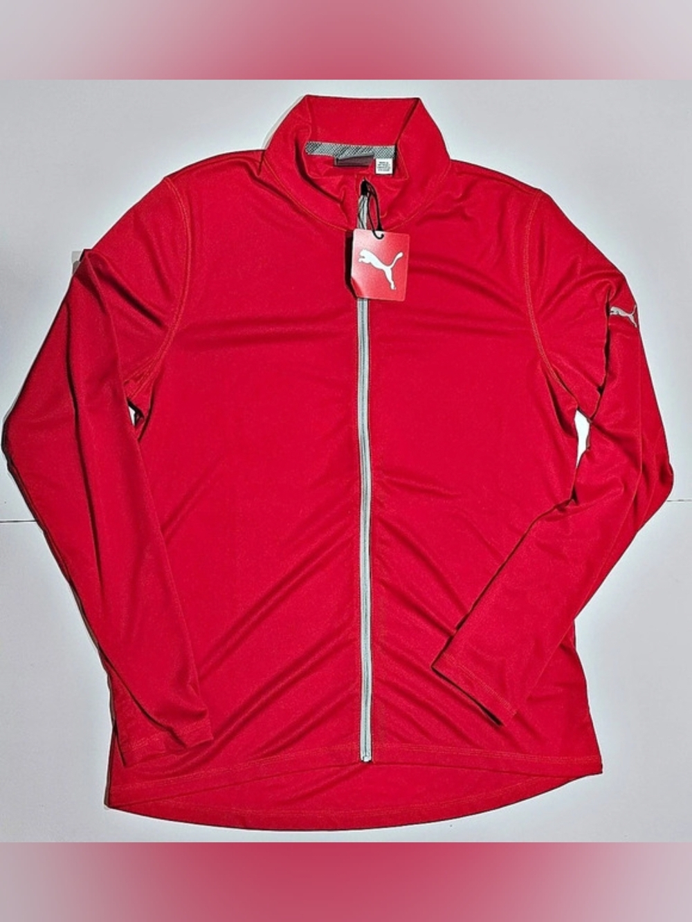 Women's Puma Full-Zip Athletic Sweatshirt Red Size L